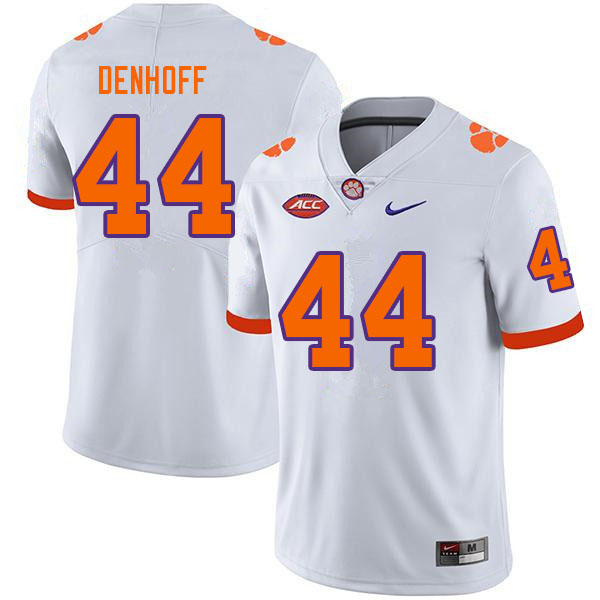 Men #44 Cade Denhoff Clemson Tigers College Football Jerseys Sale-White - Click Image to Close